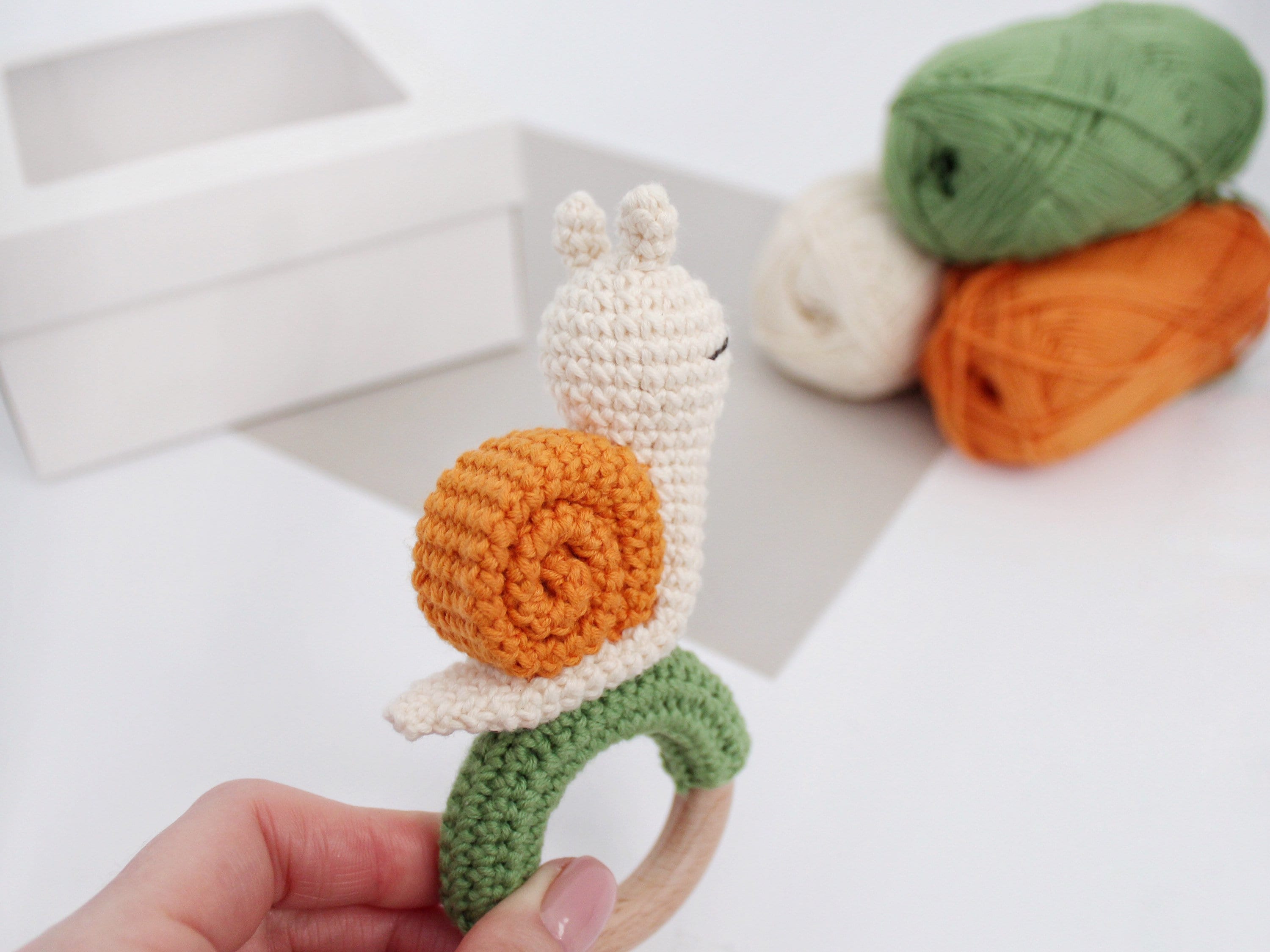 Crochet Snail Baby Rattle Amigurumi Crochet Pattern Etsy