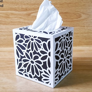 File digitali per 3 diverse copertine per una scatola di fazzoletti a cubo, Cricut, Silhouette, ScanNCut, SVG, Studio 3, Canvas Workspace, scatola di fazzoletti svg