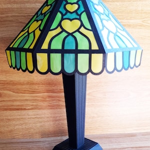 Modello per lampada di carta in stile Art Déco, file SVG in stile vetrata (download digitale)