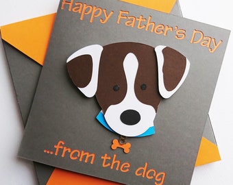 Feliz Día del Padre de la Tarjeta del Perro SVG / Archivo Digital / Tarjeta Embellecida y Sobre Profundo SVG / Jack Russell / Tarjeta del Día del Padre