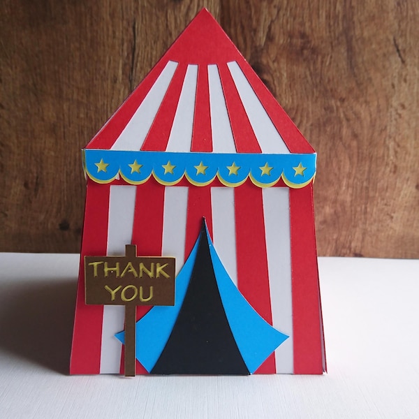 SVG file to cut a Circus Tent Favour Box, Favour box svg, Favor box svg, Party bag svg, Cricut, Silhouette, ScanNCut