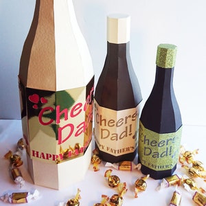 Bottle-shaped box SVG, Bottle Box SVG, Father's Day Gift Box SVG, Father's Day SVGs, Cricut, Silhouette, ScanNCut, Siser