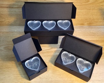 SVG file bundle to cut boxes for 1, 2 or 3 heart-shaped pots, Quick and easy single-piece box with insert, Cricut compatible files