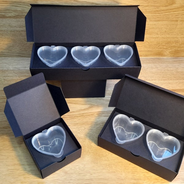 SVG file bundle to cut boxes for 1, 2 or 3 heart-shaped pots, Quick and easy single-piece box with insert, Cricut compatible files