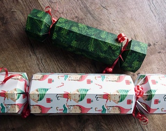 Digital File to cut a fillable 2-ended Christmas Cracker, SVG, Studio 3, Canvas Workspace, Cricut, Silhouette, ScanNCut, PDF for handcutting