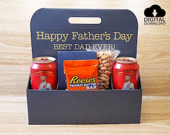 Digital files to make a Father's Day Beer and Snacks Box for Cricut, Silhouette, ScanNCut, SVG, Studio3, Gift box svg
