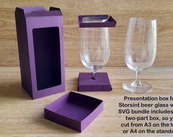 SVG File to cut a presentation box for the Storsint Beer Glass, Beer glass box SVG, Cricut, Silhouette, ScanNcut, Gift box SVG