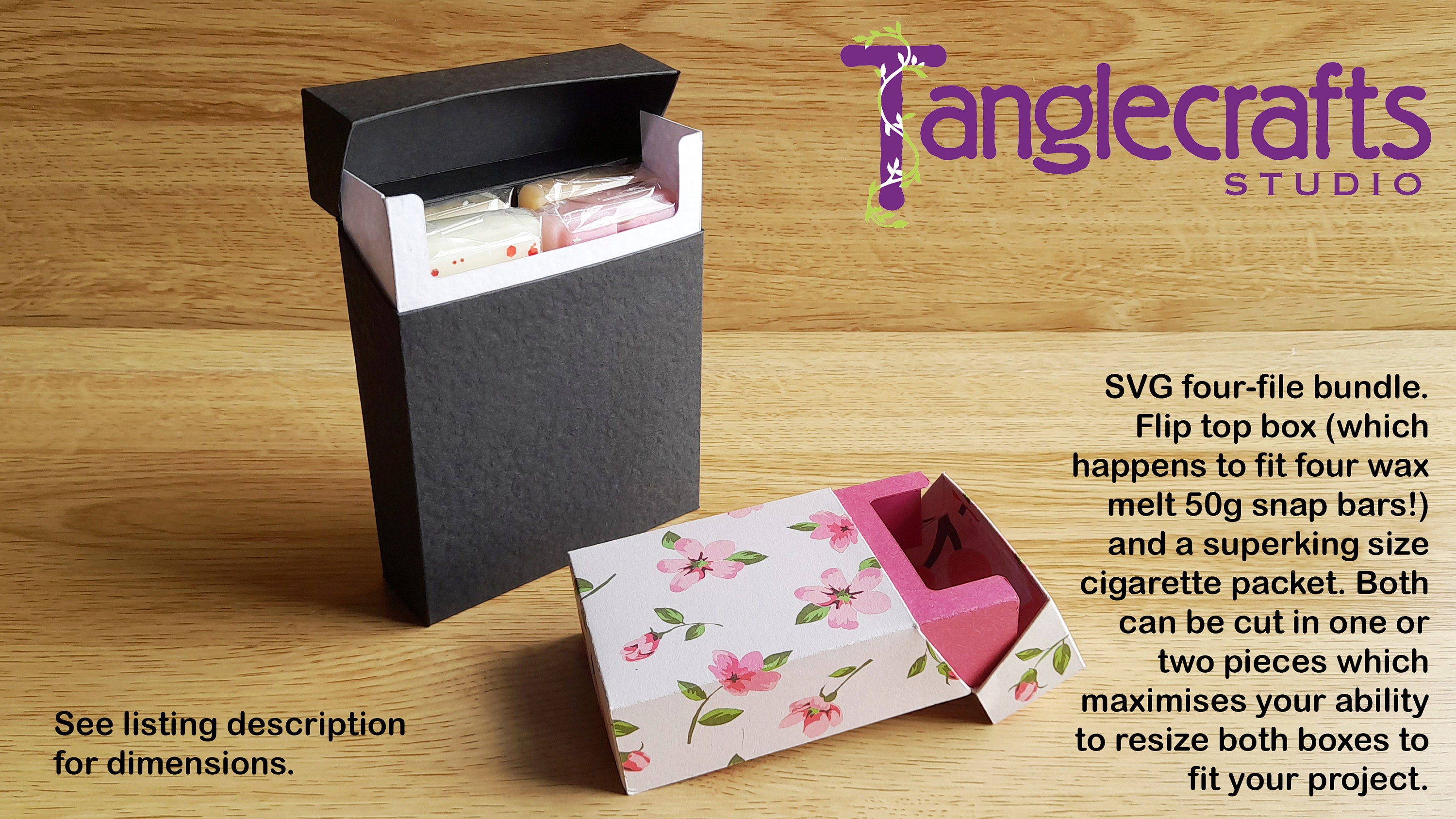 SVG 4-file Bundle to Cut a Superkings Cigarette Box and a Larger Flip-top  Box From One or Two Pieces, Cricut, Silhouette, Scanncut, Box SVG