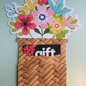 coulissante pour carte-cadeau ou argent | Facile à réaliser à partir d'un fichier SVG et d'un fichier d'impression puis de découpe | Cricut Maker et Explore | Bouquet #1