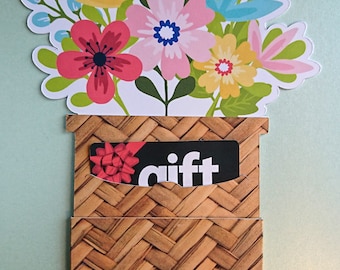 Sliding Gift Card SVG | Floral Bouquet, Money Holder (Digital Download)