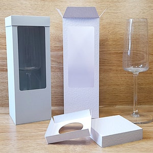 Caja de presentación SVG para copa de champán, caja de copa de champán SVG, caja de vidrio SVG, caja de regalo SVG, Cricut, Silhouette, ScanNcut, Studio3