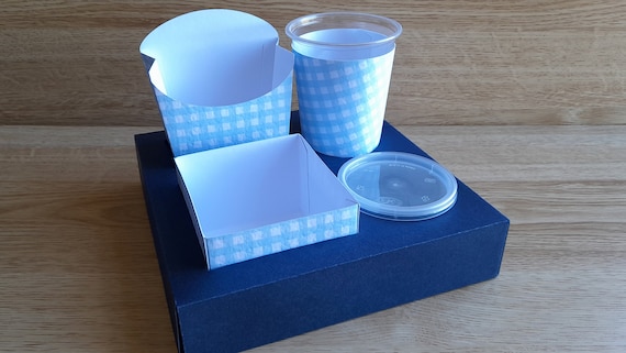 Party food box trays, Movie snacks svg, chip box template, SVG, PDF and Silhouette Studio format