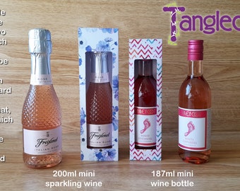 SVG 4-file bundle to cut presentation boxes for mini wine bottles, Cricut, Silhouette, ScanNCut, SVG, Studio 3, CanvasWorkspace
