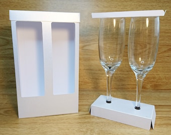 Caja de presentación para copa de champán, plantilla SVG (descarga digital)