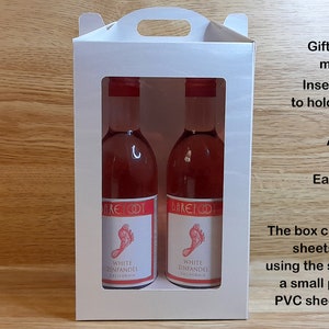 Archivos digitales para cortar una caja de regalo para dos mini botellas de vino de 187 ml para Cricut, Silhouette y ScanNCut, SVG, Studio 3, Canvas Workspace