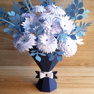 Pacchetto di file digitali per tagliare splendidi bouquet a 8 lati, vasi e fiori per Cricut, Silhouette e ScanNCut, SVG, Studio 3, Canvas Workspace