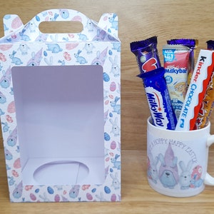 SVG-Datei zum Schneiden einer großen Geschenkbox für Becher mit Leckereien, Mug Box SVG, Geschenkbox mit Fenster SVG, Geschenkbox svg, Cricut, Silhouette, ScanNCut, Siser
