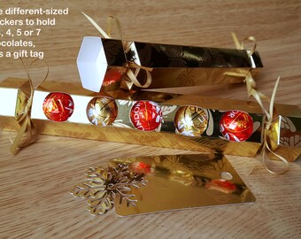 Miniature Christmas crackers with gift tags, for Cricut, Silhouette, ScanNCut, Gift box for chocolates svg, SVG, Studio3, CanvasWorkspace