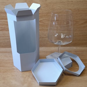 Caja de presentación SVG para copa de vino muy grande, Caja de copa de vino SVG, Caja de regalo svg, Embalaje svgs, Cricut, Silueta, ScanNcut