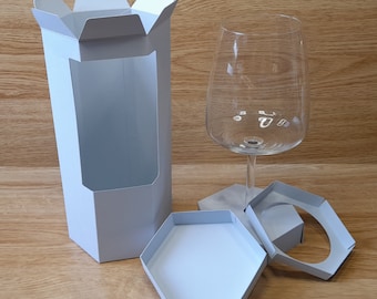 Presentation box SVG for very large wine glass, Wine Glass box SVG, Gift box svg, Packaging svgs, Cricut, Silhouette, ScanNcut
