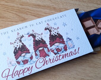 SVG and PNG files to create three Christmas chocolate gift boxes Style A, Christmas Card Gift Box SVG, Cricut, Silhouette, ScanNCut