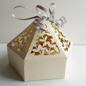 Large Hexagonal Gift Box with Filigree Walls SVG - Digital Download - Cricut File - Gift Box