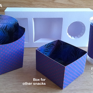 Paquete de archivos digitales para cortar 2 bandejas de cajas de comida diferentes para una fiesta infantil, formato SVG y PDF, Snacks de película SVG, Snacks de película svg imagen 6