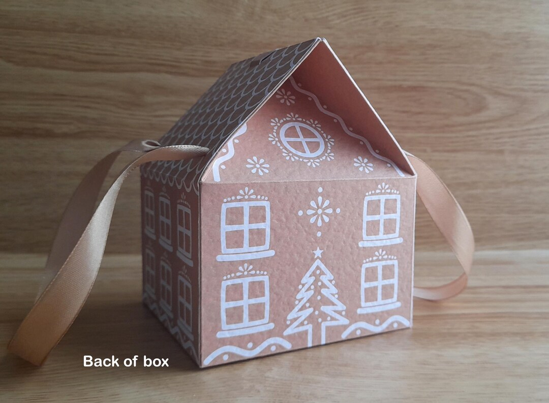Gingerbread House Gift Box SVG Template, Christmas Cut File (digital