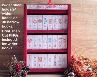 Fillable Bookshelf Advent Calendar SVG Bundle, Christmas Countdown (Digital Download)