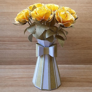 Camellia Rose Blumenvase | Muttertag Papierblumen Geschenk | Cricut, Silhouette, ScanNCut | Digitaler Download