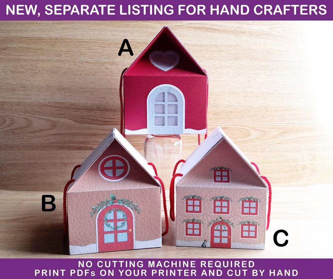 Printable Christmas House Gift Box in Three Styles, PDF Files ONLY for ...