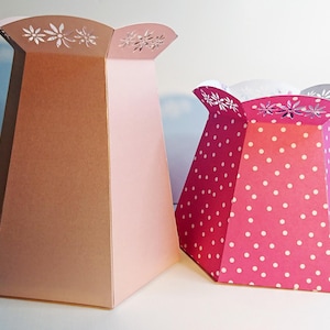 File digitali per tagliare una scatola per composizioni floreali a 6 lati, Cricut, ScanNCut, Silhouette, SVG, Canvas Workspace, Studio 3, Vaso SVG, Scatola per fiori SVG