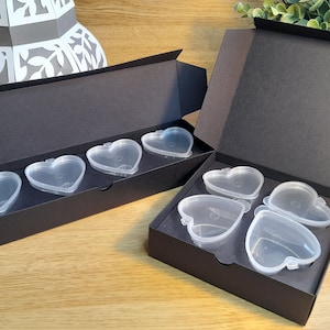 Lot de fichiers SVG pour découper deux boîtes différentes pour quatre pots en forme de cœur, Boîte d'une seule pièce rapide et facile avec insert, Fichiers compatibles Cricut