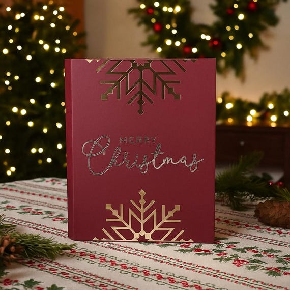 Book Style Advent Calendar Template, DIY Christmas Countdown (SVG, Studio 3)
