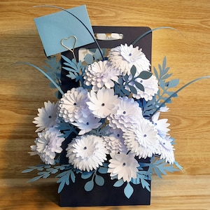 SVG bundle to cut beautiful flower display box in three sizes, Cricut, Silhouette, ScanNCut, Flower Card, Flower Box svg, Bouquet Box svg