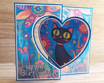 Flip-Flop Heart Card SVG Template, Panels and Envelope (Digital Files) compatible with Cricut, Silhoutte, ScanNCut and others