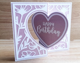 Flip-Flop Heart Card SVG Template, Panels and Envelope (Digital Files) compatible with Cricut, Silhoutte, ScanNCut and others