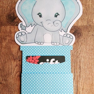 coulissante pour carte-cadeau ou argent | Facile à réaliser à partir d'un fichier SVG et d'un fichier d'impression puis de découpe | Cricut Maker et Explore | Éléphant