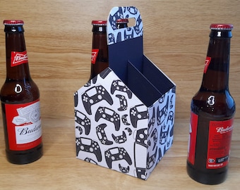 SVG file to cut a strong beer bottle box, Box for four 300ml beer bottles, Cricut, Silhouette, ScanNCut, Siser