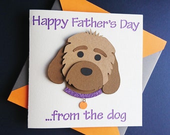 Father's Day Dog Card SVG, Cockapoo Design, DIY Envelope (Digital Download)