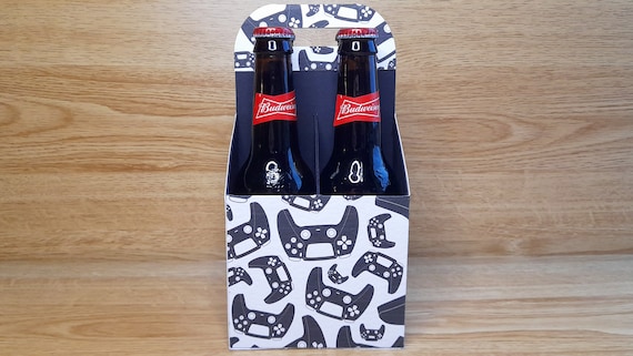 Beer Carrier SVG | 4 Bottle Caddy Template | Cricut Box File | DIY Beer Gift Box | Sturdy Bottle Holder | Groomsmen & Father’s Day Gift