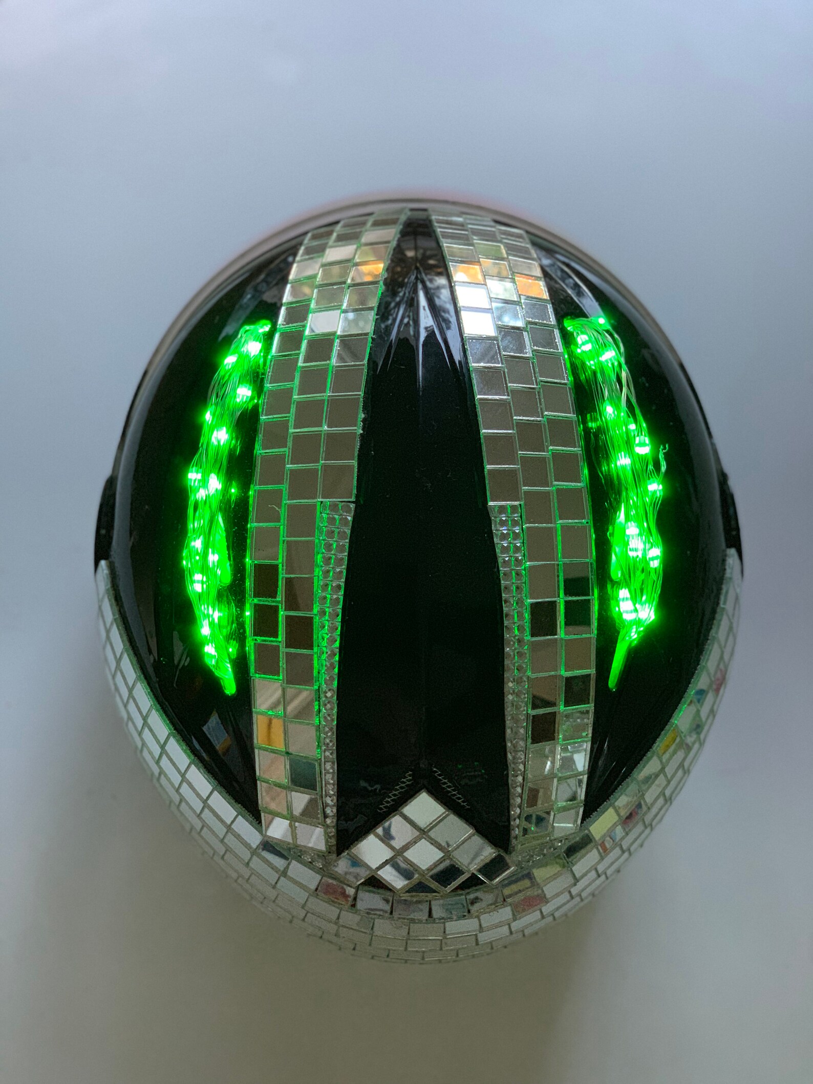 Disco Ball Helmet with multicolor LEDs power bank included Etsy