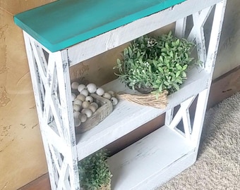 X legs coastal beach house ocean turquoise farmhouse distressed end side arm couch tables toilet paper holder bathroom kitchen shelves rack