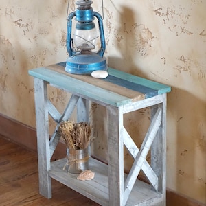 11 inches narrow coastal ocean beach house end side table