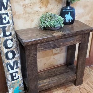 Rustic western cabin lodge End Side table/Bench