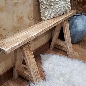 Rustic noodle skinny bench seat beachy accent furniture
