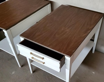 Set of 2 Mersman midcentury end side tables nightstands