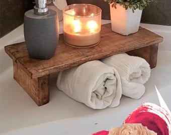 Reclaimed Oak Riser/Soap Candle Holder/Bathroom  Dishes Kitchen Counter Sink Display/mini pedestals/Plant Stand Tray