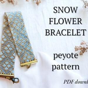 Snow Flower bracelet odd count peyote pattern