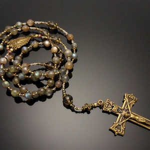 Labradorite Rosary,  Stunning gray rosary, Catholic Rosary, Catholic Gift, First Communion,beautiful rosary, Gemstone rosary